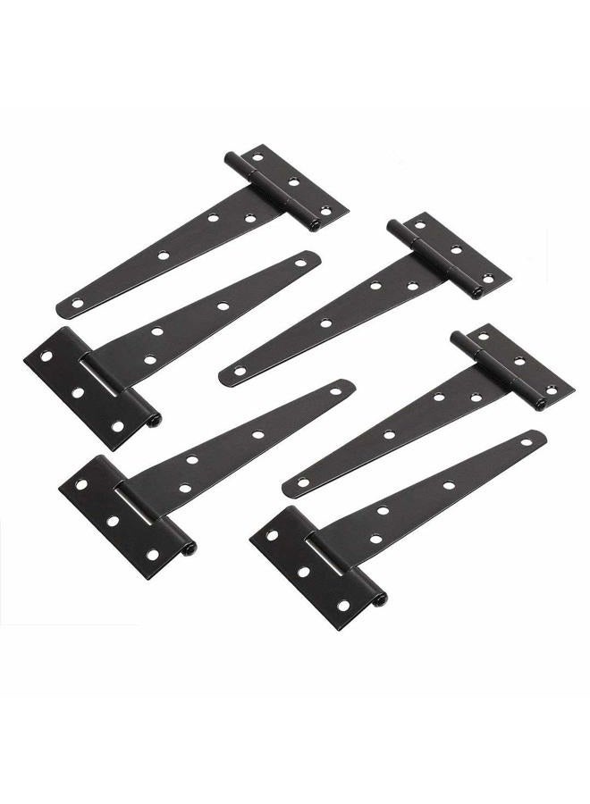 TamBee 5inch T-Strap Shed Hinge Gate Strap Heavy Duty Hinge Door Barn Gates Hinges Black Wrought Hardware Iron Rustproof 393 - Image 1