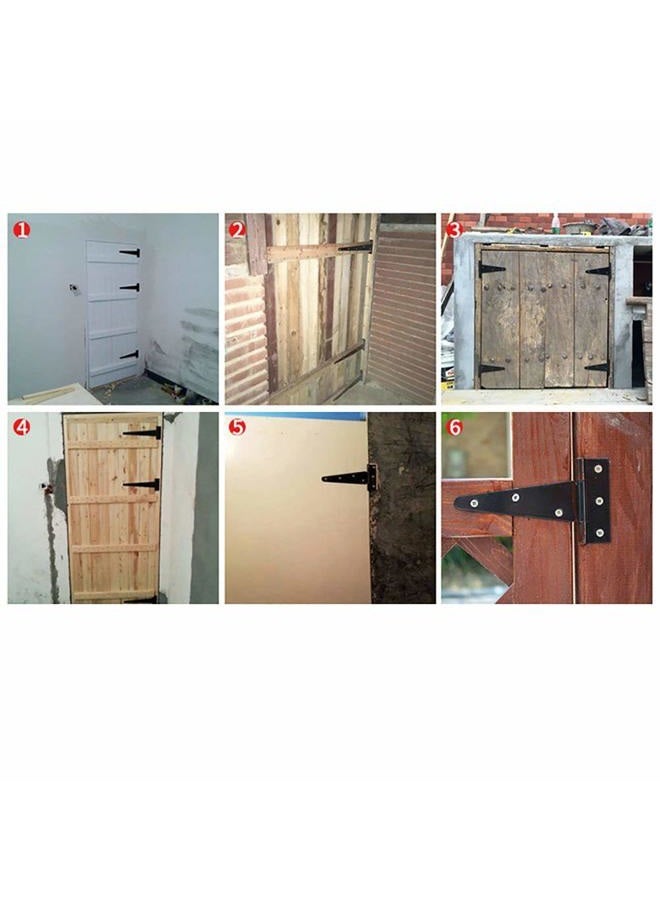 TamBee 5inch T-Strap Shed Hinge Gate Strap Heavy Duty Hinge Door Barn Gates Hinges Black Wrought Hardware Iron Rustproof 393 - Image 5