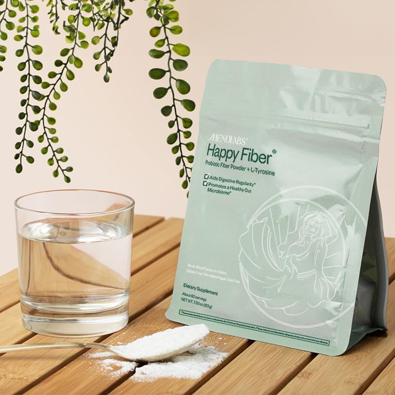 MENOLABS Happy Prebiotic Fiber Supplement  60 Servings 213 g  ExpertlyFormulated Menopause Supplements for Women with LTyrosine - Image 5