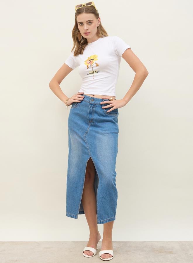 Styli Graphic Print Short Sleeve Fitted T-Shirt  - Image 1