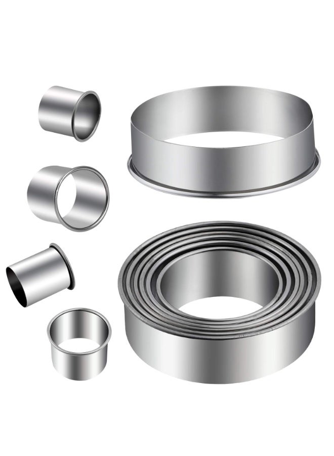 12 Pieces Round Cookie Cutters Set Bistcuit Cookie Cutters Circle Pastry Cutters Round Donut Ring Molds for Baking for Pastries Doughs Doughnuts - Image 2