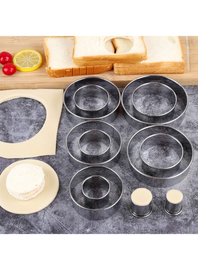 12 Pieces Round Cookie Cutters Set Bistcuit Cookie Cutters Circle Pastry Cutters Round Donut Ring Molds for Baking for Pastries Doughs Doughnuts - Image 4
