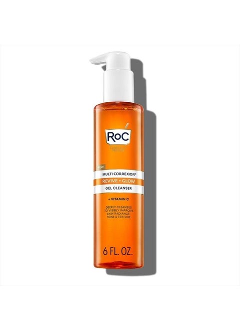 Multi Correxion Revive + Glow Gel Facial Cleanser With Vitamin C, & Glycolic Acid, Paraben-Free, Sulfate-Free Skin Care, 6 Ounces
