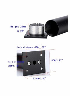 Y&D 4-Pack Aluminum Alloy Furniture Cabinet Adjustable Feet Metal Round Sofa Bed Foot Legs Support with Screws, 3-Inch Height 1.5-Inch Diameter, Black  - Image 2