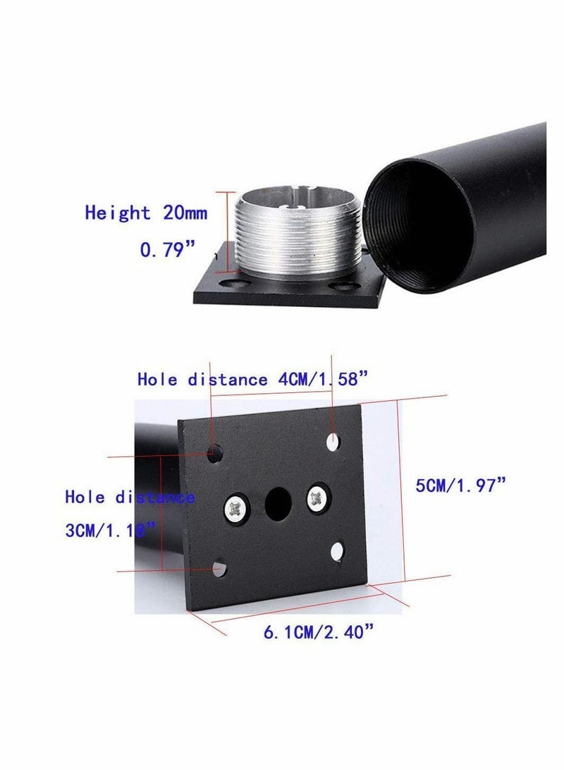 Y&D 4-Pack Aluminum Alloy Furniture Cabinet Adjustable Feet Metal Round Sofa Bed Foot Legs Support with Screws, 3-Inch Height 1.5-Inch Diameter, Black  - Image 2
