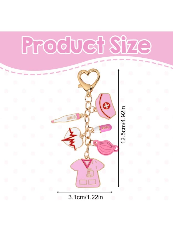 2pcs Nurse Gifts for Women Keychain, Nursing Gift for School Nurses Student Graduation Future Medical Practitioner Registered Nurse Appreciation Female Nurses Day Week Christmas Gifts Accessories - Image 4