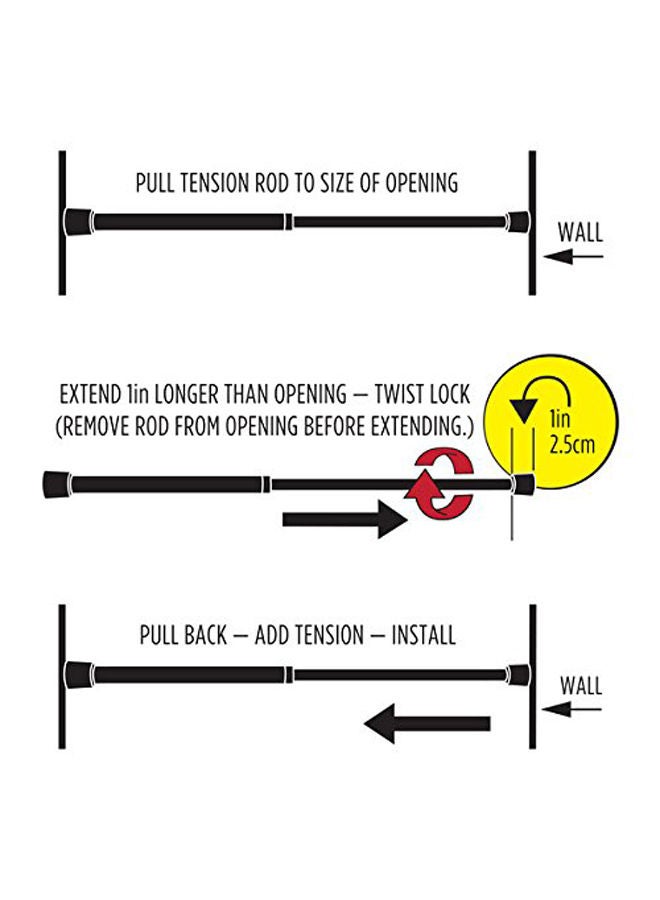 NIBEMINENT Cameo Shower Curtain Tension Rod White Large - Image 3