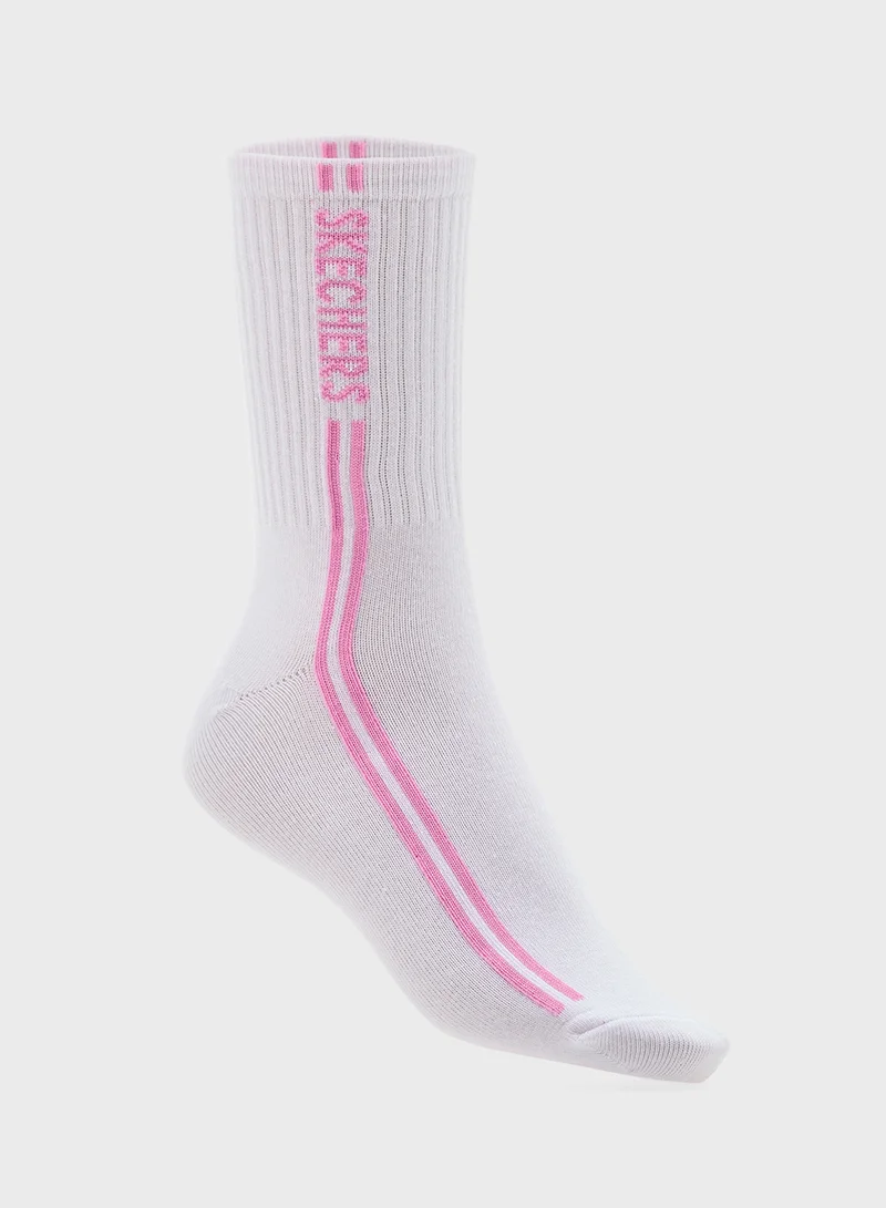 SKECHERS 2 Pack Non Terry Crew Socks