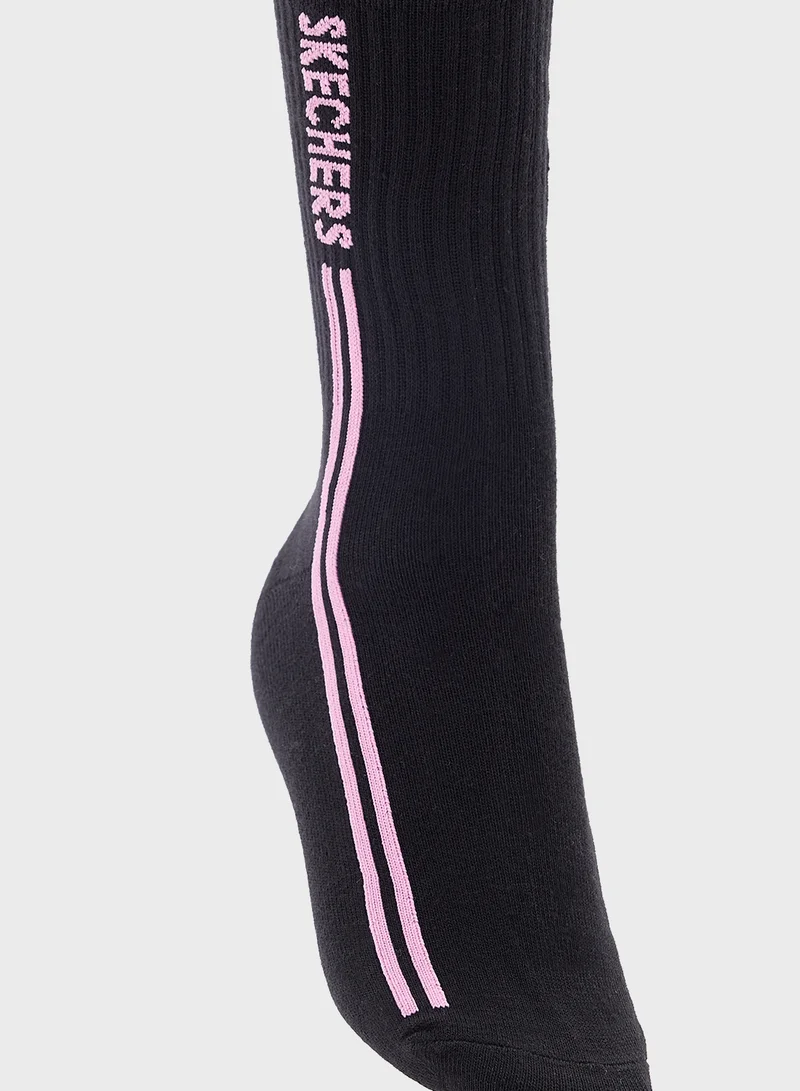 SKECHERS 2 Pack Non Terry Crew Socks