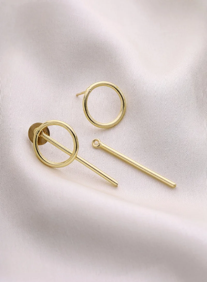 Priyaasi Plated Circle Drop Earrings