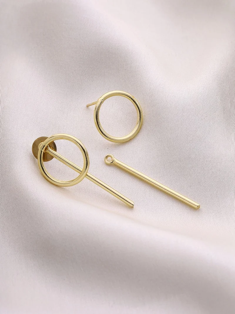 Priyaasi Plated Circle Drop Earrings