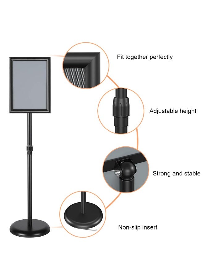 NANAO 9.4x13 Inch Heavy-Duty Adjustable Floor Standing Sign Holder, Pedestal Standing Sign Holder Stand Poster Stand with Round Base for Vertical/Horizontal Sign Display - Image 5