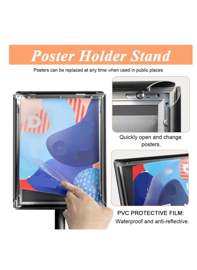 NANAO 9.4x13 Inch Heavy-Duty Adjustable Floor Standing Sign Holder, Pedestal Standing Sign Holder Stand Poster Stand with Round Base for Vertical/Horizontal Sign Display - Image 3