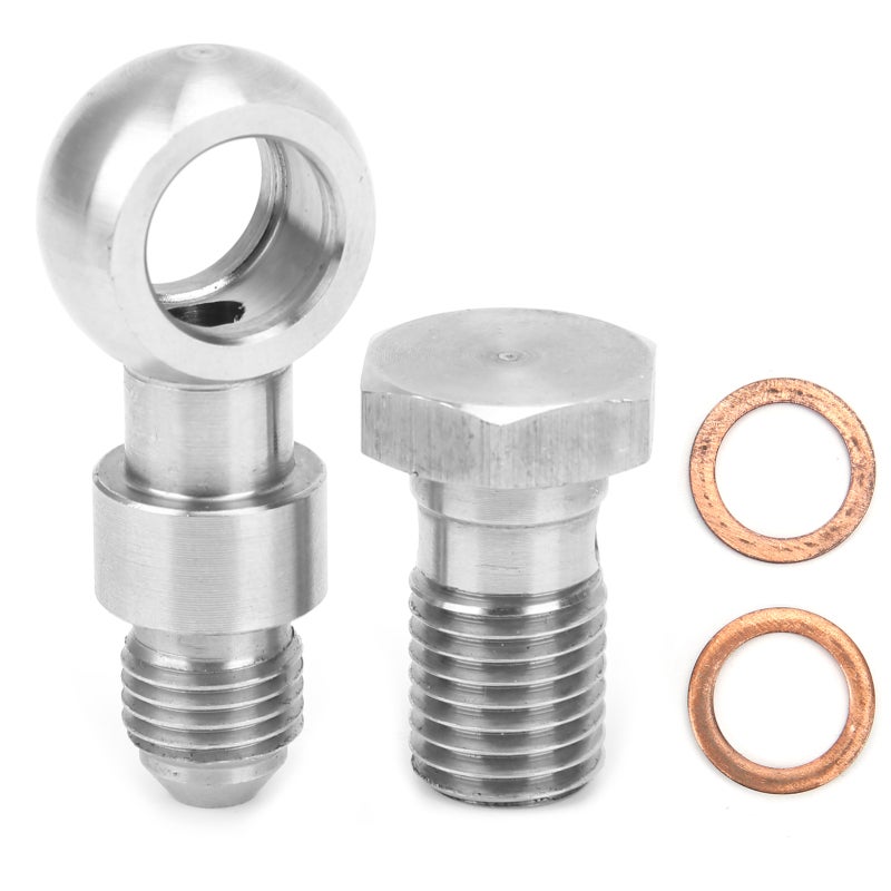 Oil Feed Banjo Bolt Kit: M12 Stainless Steel, Sophisticated Craftsmanship - Durable & Easy To Install, Turbo Oil Feed Banjo Bolt for SAAB TD04 Turbo, Garrett GT12 Turbine Coolant Side - Image 1