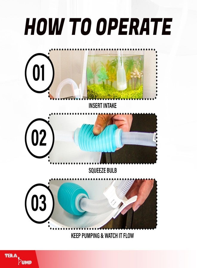 TERA PUMP Aquarium Siphon Pump Bundle 3-in-1 Fish Tank Gravel Vacuum Cleaner Kit for Nano, Standard & Large Tanks, Manual Water Changer with Gravel Filter & Long Hose - Image 5