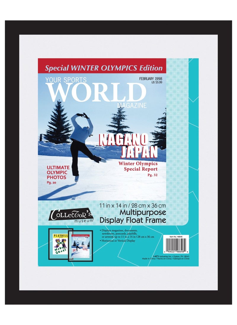 MCS MCS 11x14 Inch Magazine Display Float Frame Black 40946 