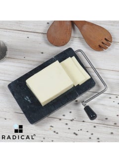 RADICALn Radicaln Marble Cheese Slicer Black Kitchen Gadgets 8"x5" Inch Handmade Cutting Board With 4 Replacement Cheese Cutter Wires - Soft Food Slicer, Butter Cutter - Ideal Kitchen Tools For Cheese Slices  - Image 4