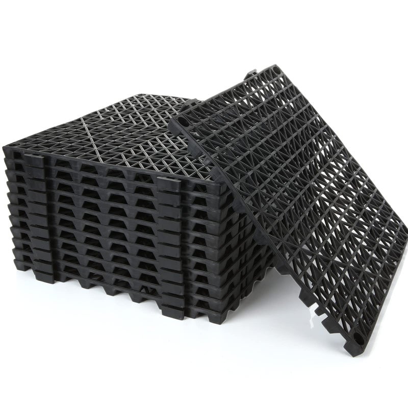 12 Pack Interlocking Floor Tiles 118 x 118 Interlocking Rubber Floor Mat Outdoor Non Slip Splicing Drainage Mats for Shower Deck Pool Patio Balcony Kitchen Yard