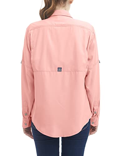 Little Donkey Andy Women's UPF 50+ UV Protection Shirt, Long Sleeve Fishing Shirt, Breathable and Fast Dry Coral L - Image 2