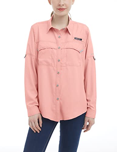 Little Donkey Andy Women's UPF 50+ UV Protection Shirt, Long Sleeve Fishing Shirt, Breathable and Fast Dry Coral L - Image 3