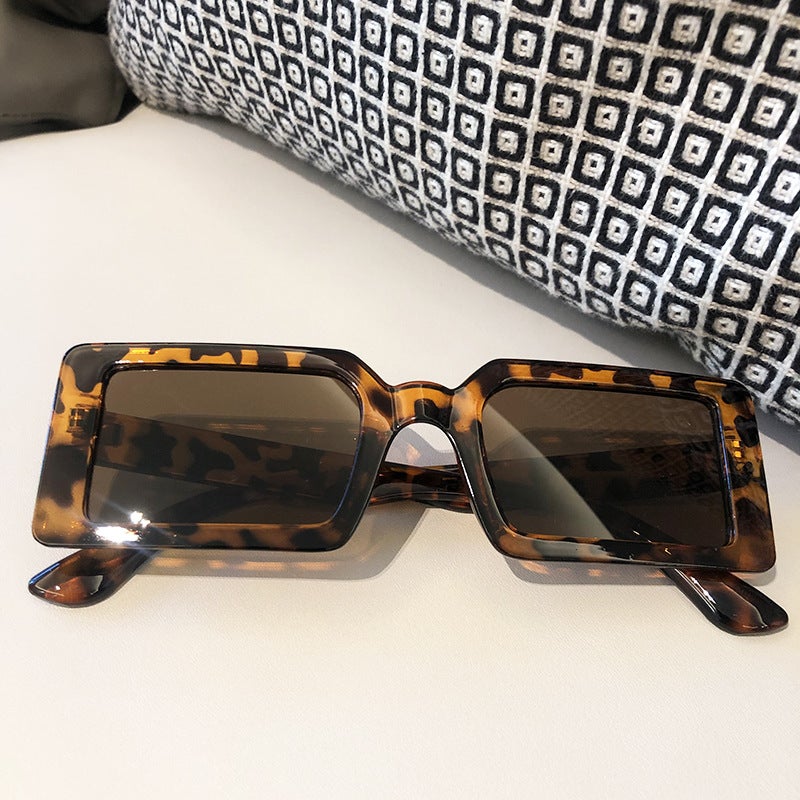 Generic 2023 New Square Candy Color Sunglasses Womens Internet Celebrity Retro Sunglasses Fashion Cross-border Foreign Trade Sunglasses Adult Leopard