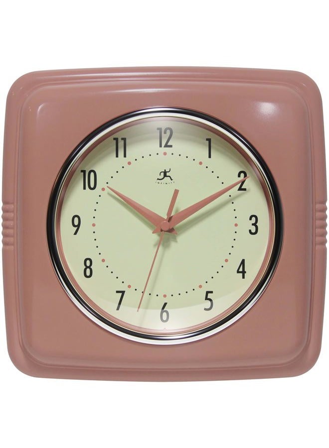 Infinity Instruments Retro Wall Clock for Living Room – Silent & Small Kitchen Clock – Vintage Horloge Murale for Retro Decor, Modern Accent, Living Room Display, Decorative Home Style - Terracotta - Image 1