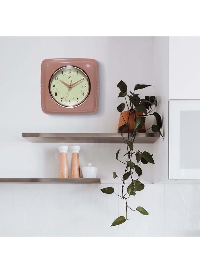 Infinity Instruments Retro Wall Clock for Living Room – Silent & Small Kitchen Clock – Vintage Horloge Murale for Retro Decor, Modern Accent, Living Room Display, Decorative Home Style - Terracotta - Image 4