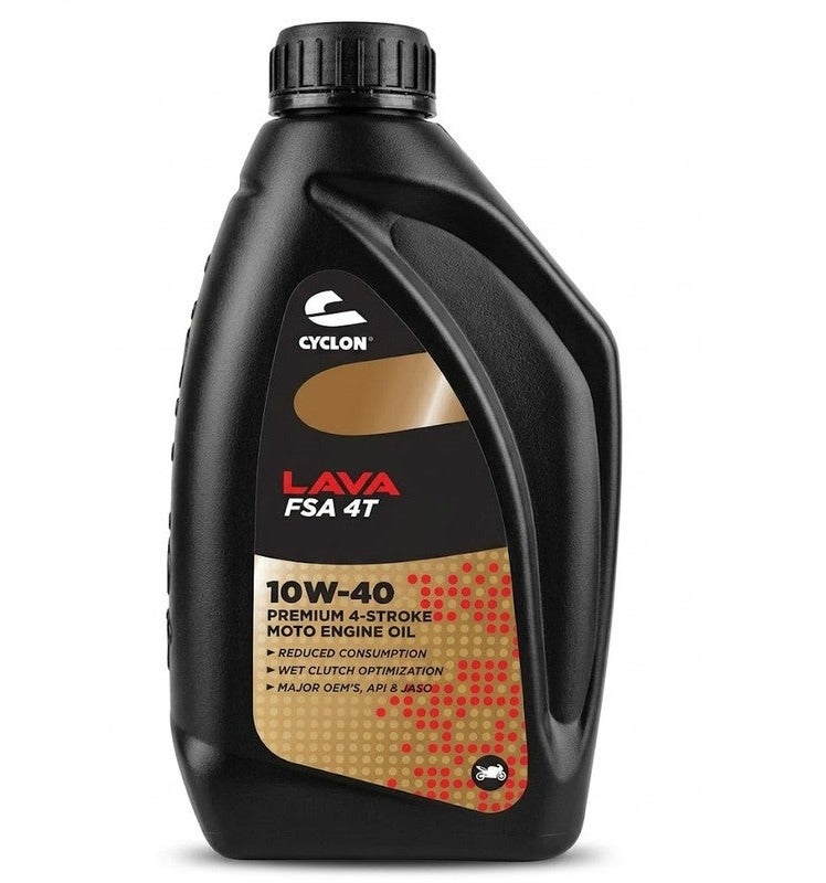 زيت موتور دراجات نارية سايكلون لافا FSA 4T 10W-40 - سعة 0.8 لتر