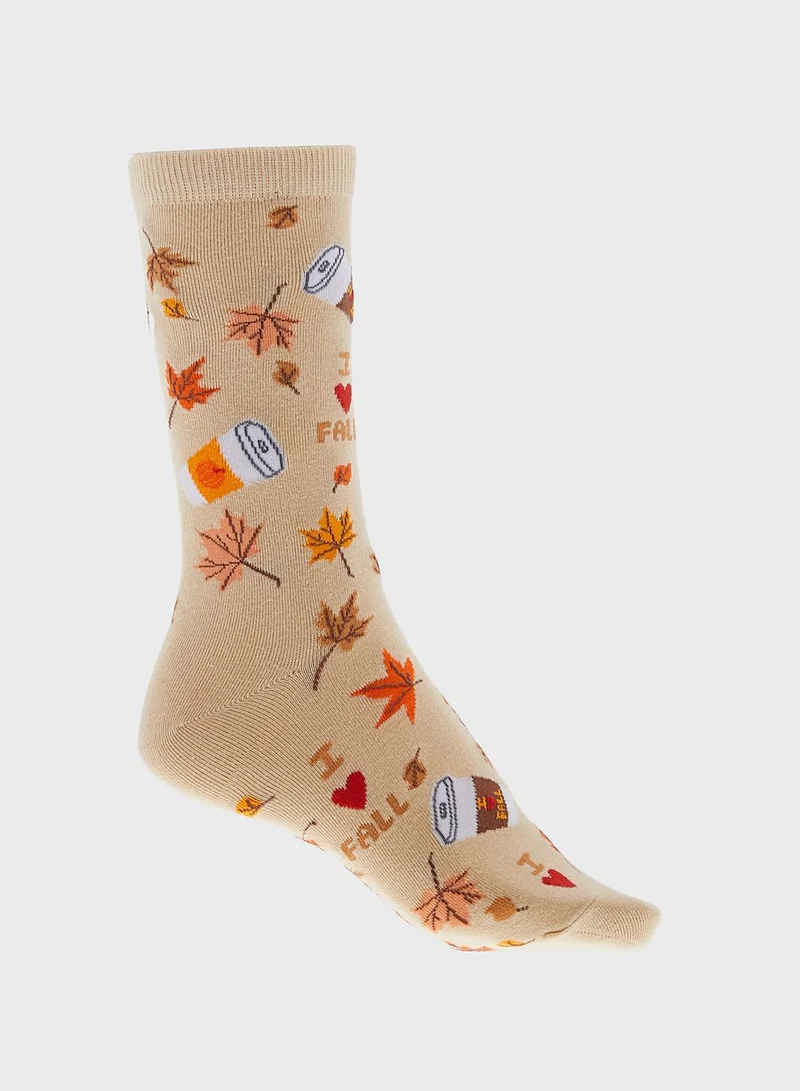 Aerie Printed Crew Socks