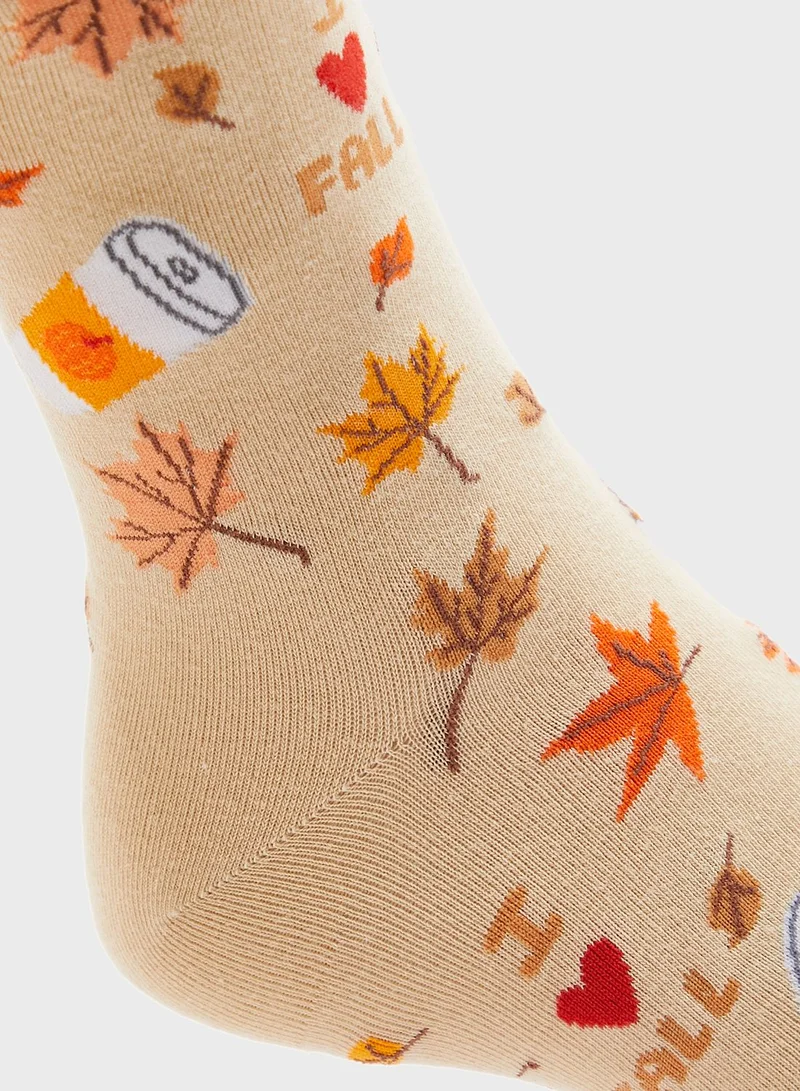 Aerie Printed Crew Socks
