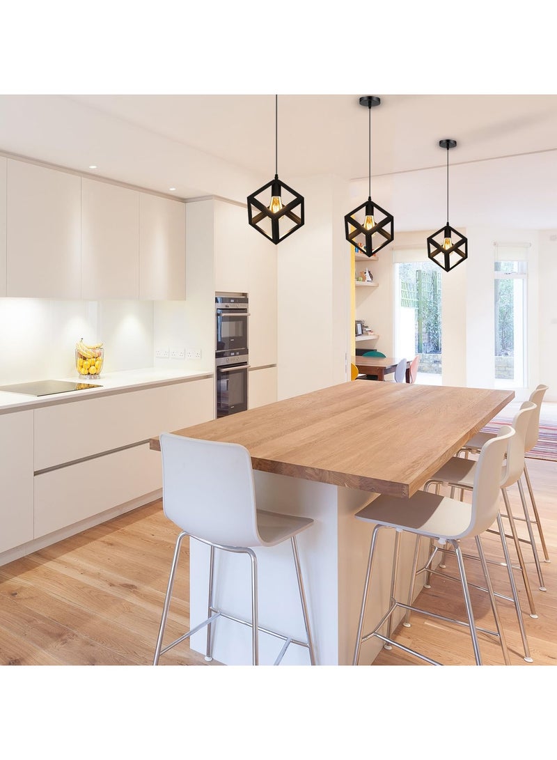 كيلا مصباح معلق صناعي قابل للتعديل باللون الأسود، مصباح معدني مثالي للمطابخ وغرف المعيشة والممرات والممرات وغرف الطعام وغرف النوم - Image 3