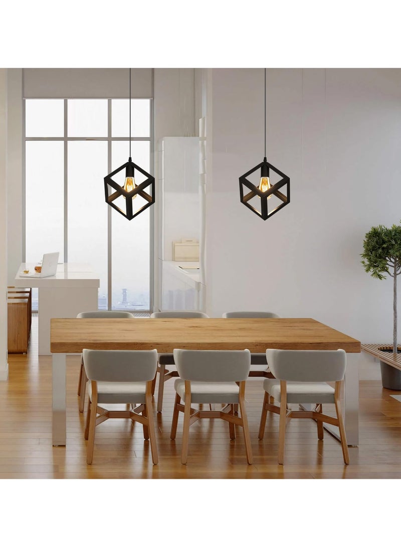 كيلا مصباح معلق صناعي قابل للتعديل باللون الأسود، مصباح معدني مثالي للمطابخ وغرف المعيشة والممرات والممرات وغرف الطعام وغرف النوم - Image 4