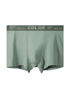Mens Pure Cotton Breathable Mid-waist Simple Comfortable Boxer Shorts 50-pack Light Bean Green