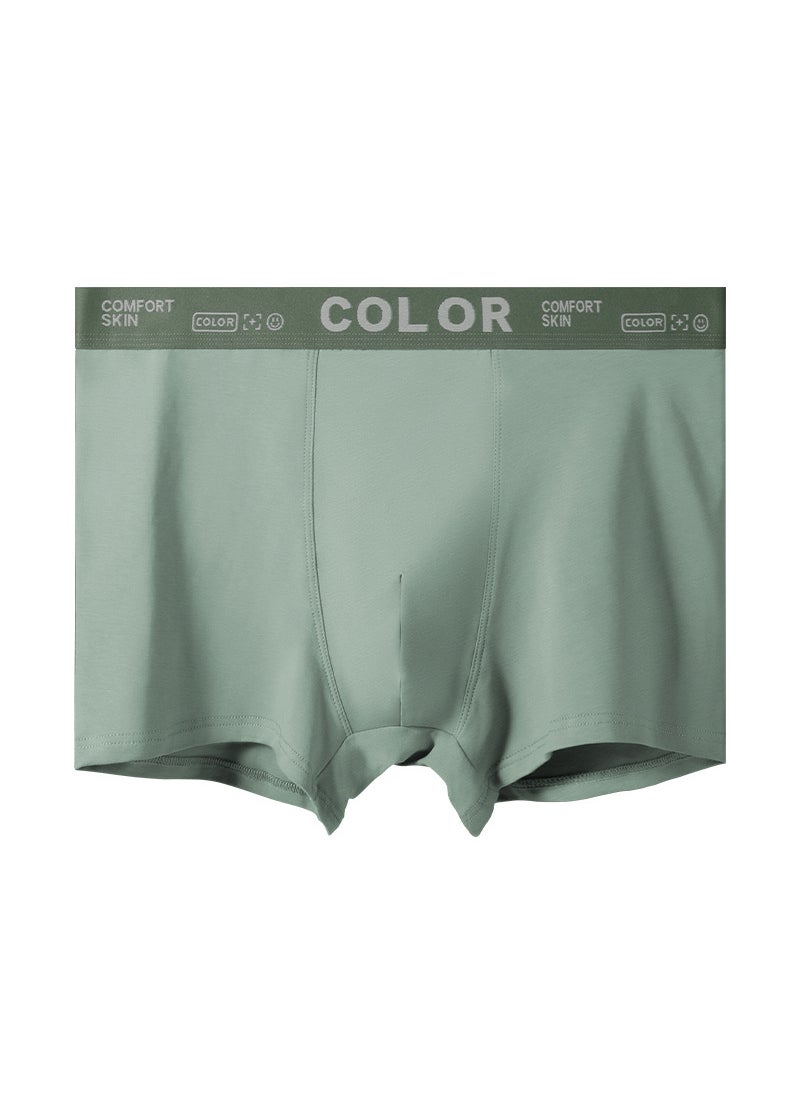 Generic - Mens Pure Cotton Breathable Mid-waist Simple Comfortable Boxer Shorts 50-pack Light Bean Green - Image 1