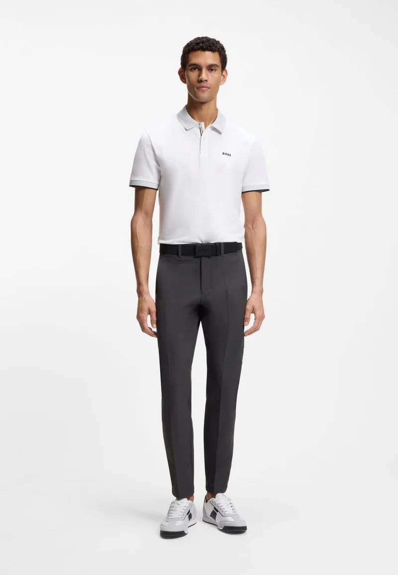 BOSS Dark Grey Slim-fit trousers in water-repellent stretch fabric for Men | Best Price UAE