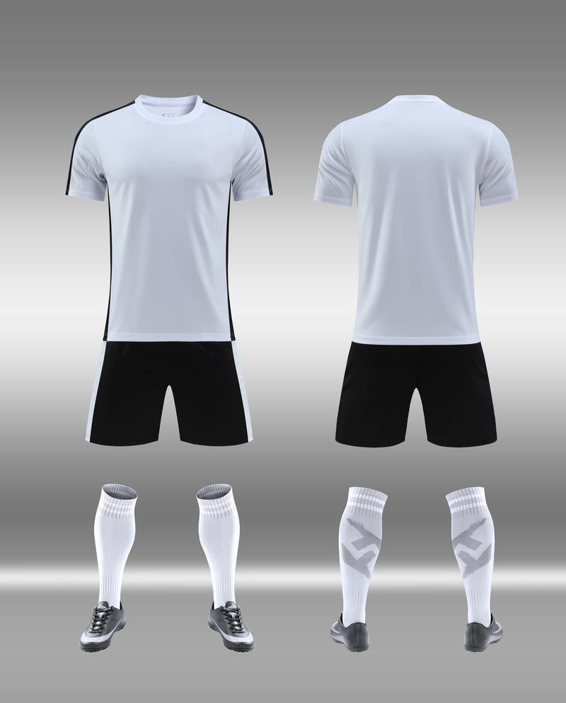Generic New Professional Football Jersey Adult Short Sleeves Breathable Summer Training Competition Team Uniform Sportswear White 
