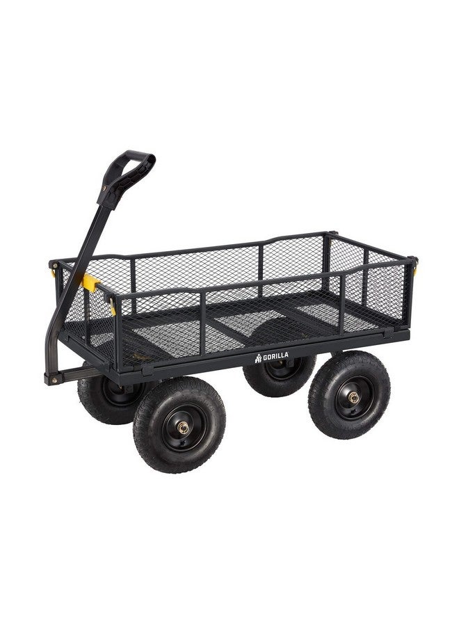 عربة حديقة متعددة الأغراض مصنوعة من معدن متين باللون الأسود، 6 قدم مكعب GCG-1200 - Image 1