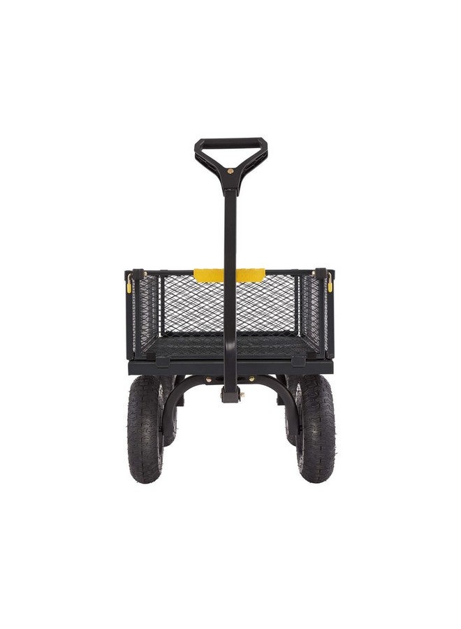 عربة حديقة متعددة الأغراض مصنوعة من معدن متين باللون الأسود، 6 قدم مكعب GCG-1200 - Image 4