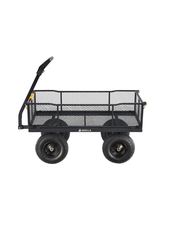 عربة حديقة متعددة الأغراض مصنوعة من معدن متين باللون الأسود، 6 قدم مكعب GCG-1200 - Image 2