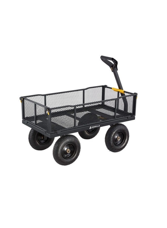 عربة حديقة متعددة الأغراض مصنوعة من معدن متين باللون الأسود، 6 قدم مكعب GCG-1200 - Image 3