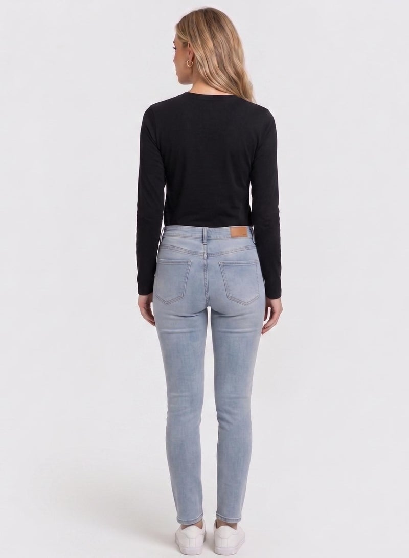 Karma Pack of 2 Cotton Viscose Long Sleeve Round Neck Body Top - Image 5
