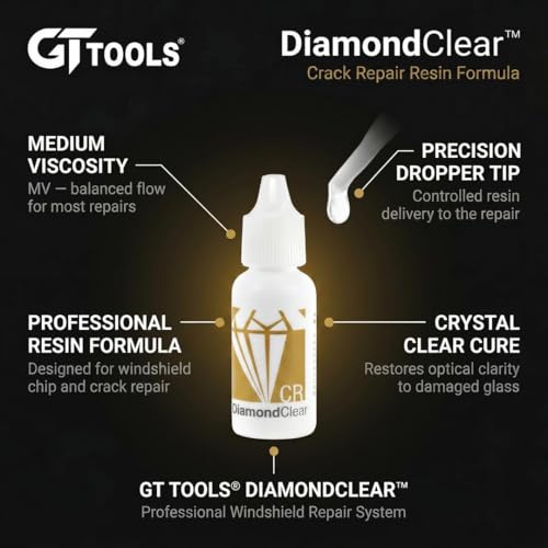 Glass Technology راتنج إصلاح الزجاج تكنولوجيا دايموند كلير لزجاج السيارة - 15 مل - Image 3