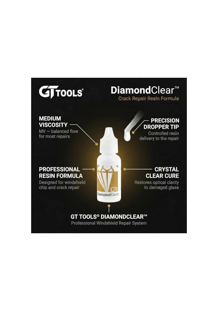 Glass Technology راتنج إصلاح الزجاج تكنولوجيا دايموند كلير لزجاج السيارة - 15 مل - Image 3