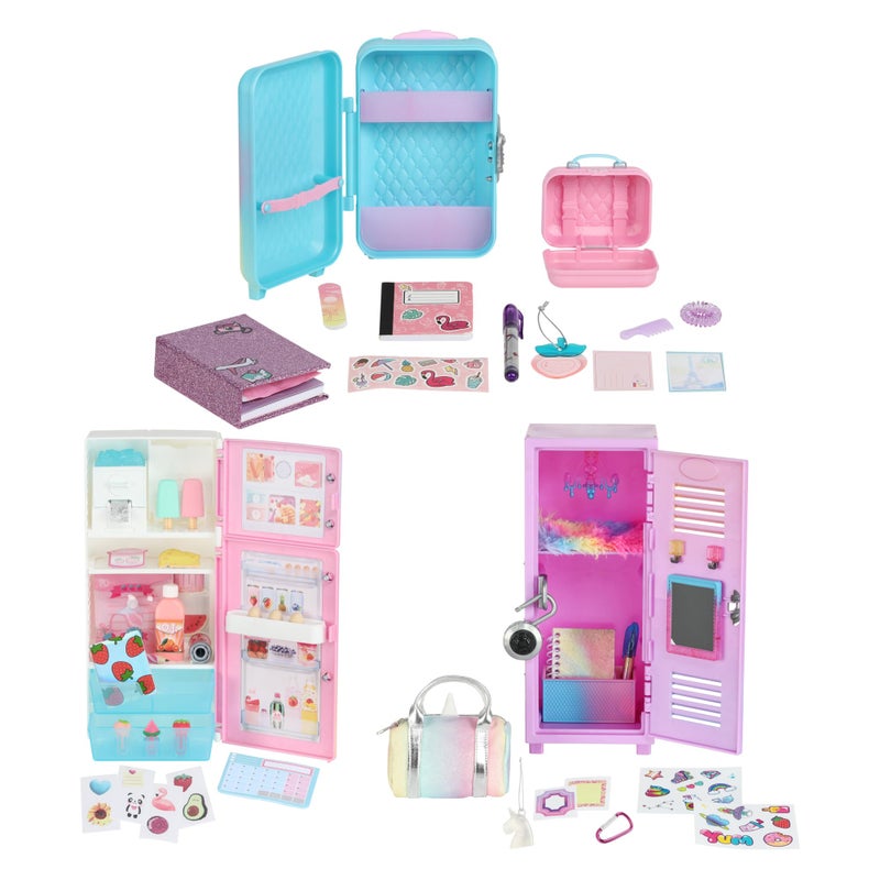 REAL LITTLES My Rainbow Collection, Roller Case, Fridge and Locker Desk Caddies in One Pack! Plus 57 Mini Toy Surprises! | Amazon Exclusive - Image 1