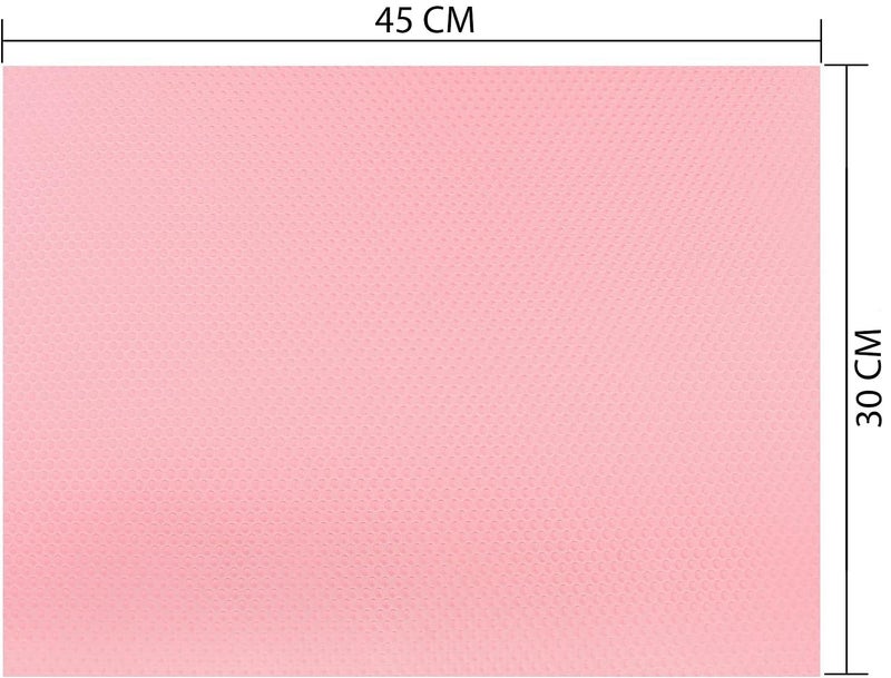 pepplo Refrigerator Waterproof Pad, Anti Slip Fridge Liner Mat, Fridge Shelf Liner, Kitchen Drawer Pad, Wardrobe Mat, Shelf Cover, Dining Place Mats, Moisture-proof, Washable And Can Be Cut (Pink, 12 Pieces) - Image 2