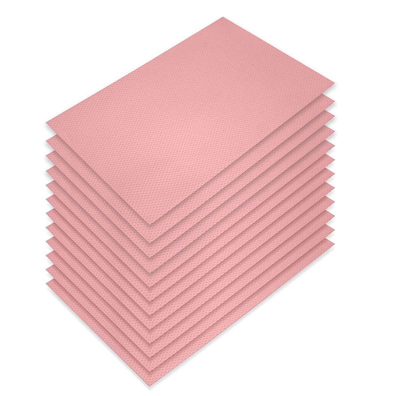 pepplo Refrigerator Waterproof Pad, Anti Slip Fridge Liner Mat, Fridge Shelf Liner, Kitchen Drawer Pad, Wardrobe Mat, Shelf Cover, Dining Place Mats, Moisture-proof, Washable And Can Be Cut (Pink, 12 Pieces) - Image 1
