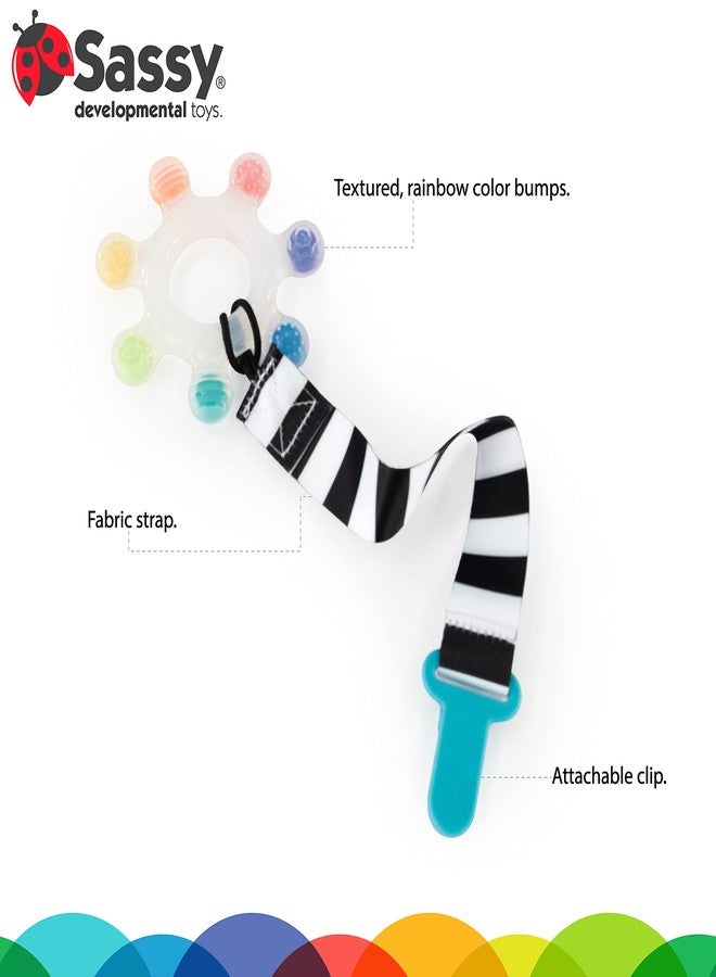 Sassy Rainbow Star Teether with Keeper | Textured Silicone Teether for Teething | Ages 3+ Months and Up - Image 2