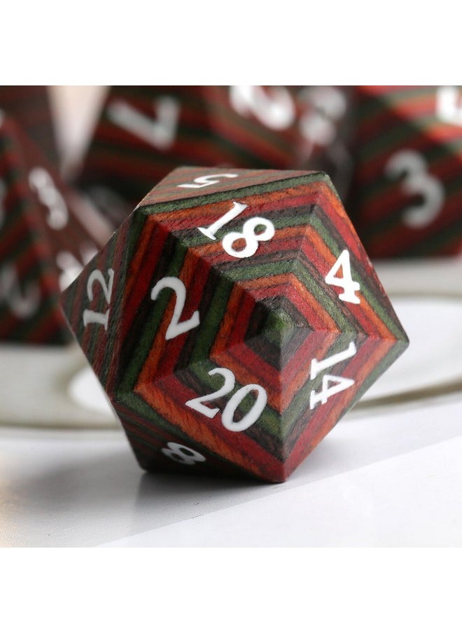 N D&D Dice, Dndnd Technical Wood Dnd Die Set With Gift Case For Dungeons And Dragon Tabletop Games (Technical Wood)