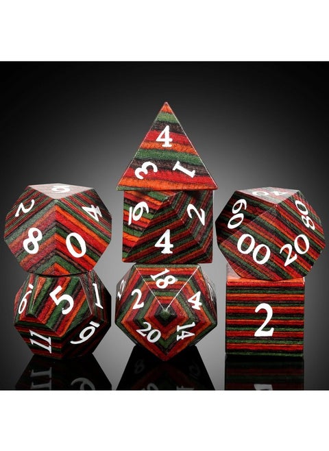 N D&D Dice, Dndnd Technical Wood Dnd Die Set With Gift Case For Dungeons And Dragon Tabletop Games (Technical Wood)