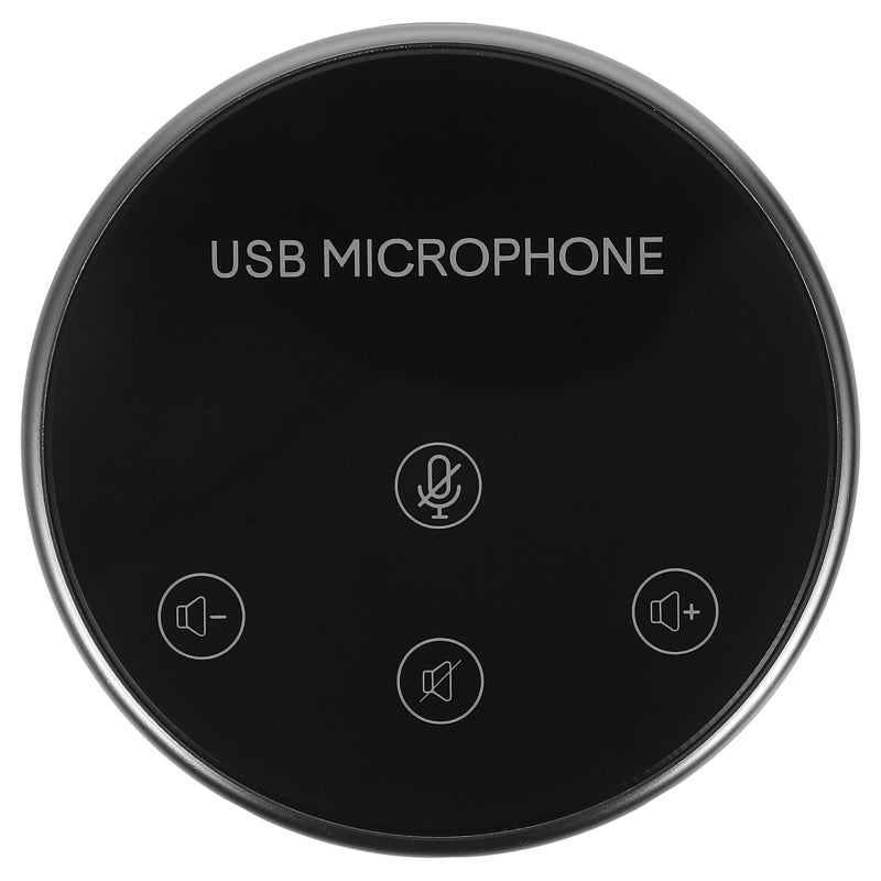ميكروفون USB متعدد الاتجاهات بزاوية 360 درجة لالتقاط الصوت للمكالمات الجماعية واجتماعات الفيديو والبث المباشر لسطح المكتب باللون الأسود - Image 2